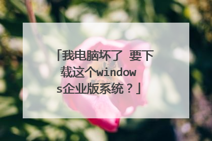 我电脑坏了 要下载这个windows企业版系统?