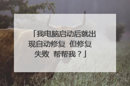 我电脑启动后就出现自动修复 但修复失败 帮帮我?
