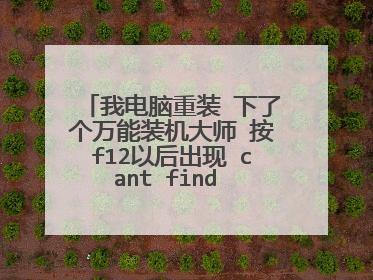 我电脑重装 下了个万能装机大师 按f12以后出现 cant find any bios