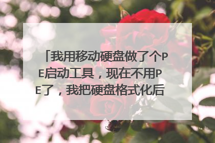 我用移动硬盘做了个PE启动工具，现在不用PE了，我把硬盘格式化后发现有个隐藏的分区，删不掉，那个分区有