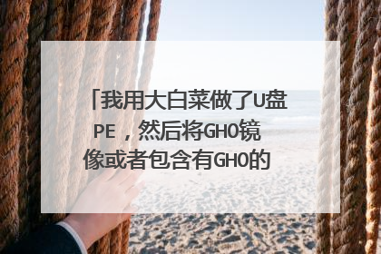 我用大白菜做了U盘PE，然后将GHO镜像或者包含有GHO的ISO文件复制到本目录(GHO文件夹)