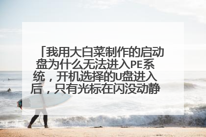 我用大白菜制作的启动盘为什么无法进入PE系统,开机选择的U盘进入后,只有光标在闪没动静,我的U盘是8g的