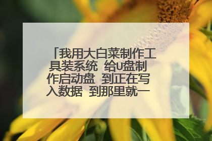 我用大白菜制作工具装系统 给U盘制作启动盘 到正在写入数据 到那里就一直那样 我等了