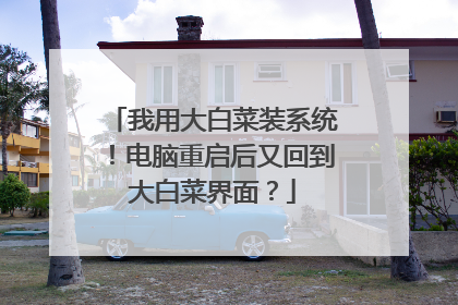 我用大白菜装系统！电脑重启后又回到大白菜界面？