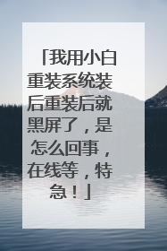 我用小白重装系统装后重装后就黑屏了，是怎么回事，在线等，特急！
