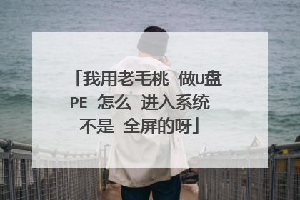 我用老毛桃 做U盘PE 怎么 进入系统不是 全屏的呀