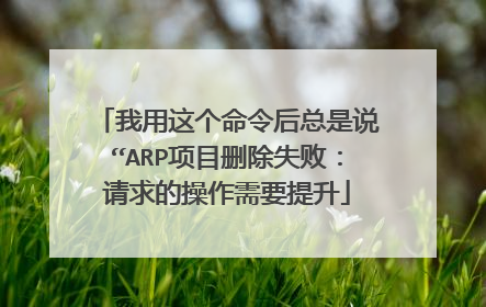 我用这个命令后总是说“ARP项目删除失败:请求的操作需要提升