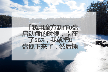 我用魔方制作U盘启动盘的时候，卡在了56%，我就把U盘拽下来了，然后插上就是函数不正确，低级格式化都没用