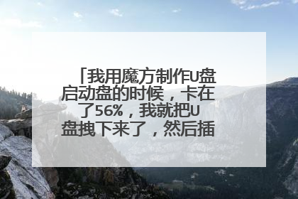 我用魔方制作U盘启动盘的时候,卡在了56%,我就把U盘拽下来了,然后插上就是函数不正确,低级格式化都没用