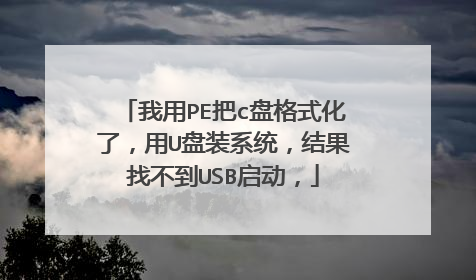 我用PE把c盘格式化了,用U盘装系统,结果找不到USB启动,