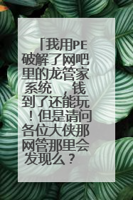 我用PE破解了网吧里的龙管家系统 ,钱到了还能玩!但是请问各位大侠那网管那里会发现么? 有经验的说啊