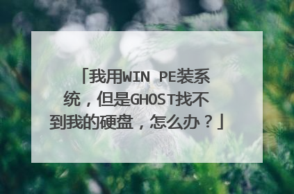 我用WIN PE装系统,但是GHOST找不到我的硬盘,怎么办?