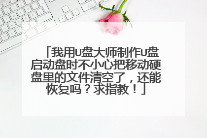 我用U盘大师制作U盘启动盘时不小心把移动硬盘里的文件清空了,还能恢复吗?求指教!