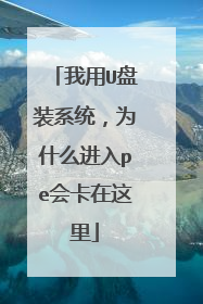 我用U盘装系统,为什么进入pe会卡在这里