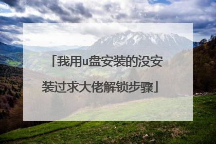 我用u盘安装的没安装过求大佬解锁步骤