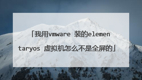 我用vmware 装的elementaryos 虚拟机怎么不是全屏的