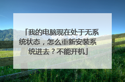 我的电脑现在处于无系统状态,怎么重新安装系统进去?不能开机
