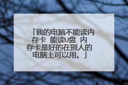 我的电脑不能读内存卡 能读U盘 内存卡是好的在别人的电脑上可以用。