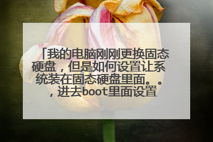 我的电脑刚刚更换固态硬盘,但是如何设置让系统装在固态硬盘里面。。,进去boot里面设置,,设置启动