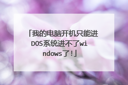 我的电脑开机只能进DOS系统进不了windows了!