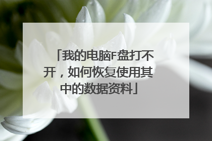 我的电脑F盘打不开,如何恢复使用其中的数据资料