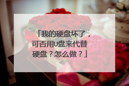 我的硬盘坏了,可否用U盘来代替硬盘?怎么做?