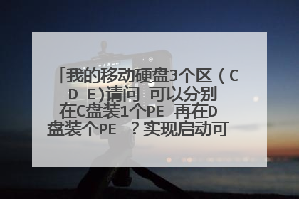 我的移动硬盘3个区(C D E)请问 可以分别在C盘装1个PE 再在D盘装个PE ?实现启动可选择2个PE吗??