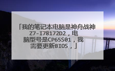 我的笔记本电脑是神舟战神Z7-I78172D2,电脑型号是CP65S01,我需要更新BIOS,