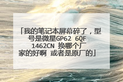 我的笔记本屏幕碎了,型号是微星GP62 6QF 1462CN 换哪个厂家的好啊 或者是原厂的