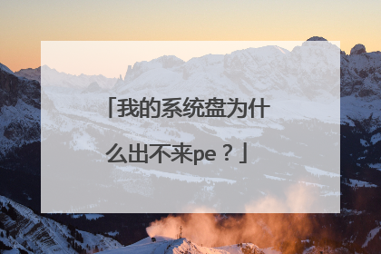 我的系统盘为什么出不来pe?