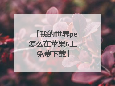 我的世界pe怎么在苹果6上免费下载