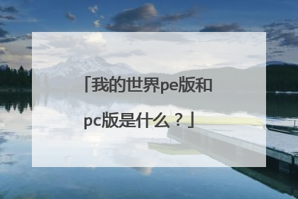 我的世界pe版和pc版是什么？