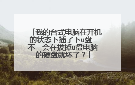 我的台式电脑在开机的状态下插了下u盘 不一会在拔掉u盘电脑的硬盘就坏了?