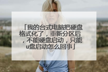 我的台式电脑把硬盘格式化了,重新分区后,不能硬盘启动,只能u盘启动怎么回事