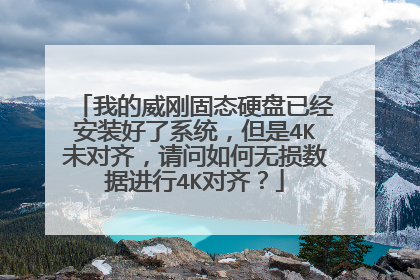 我的威刚固态硬盘已经安装好了系统,但是4K未对齐,请问如何无损数据进行4K对齐?