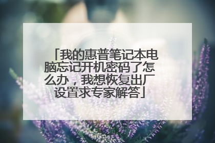 我的惠普笔记本电脑忘记开机密码了怎么办,我想恢复出厂设置求专家解答