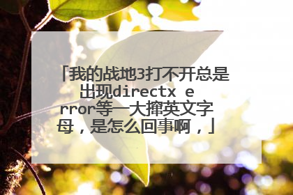 我的战地3打不开总是出现directx error等一大撺英文字母,是怎么回事啊,
