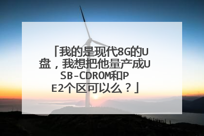 我的是现代8G的U盘，我想把他量产成USB-CDROM和PE2个区可以么？