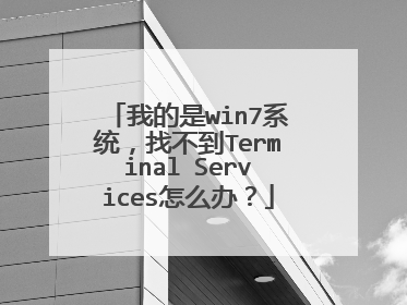 我的是win7系统,找不到Terminal Services怎么办?