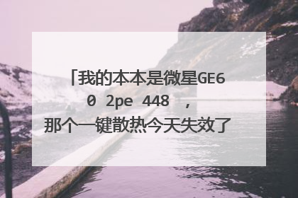 我的本本是微星GE60 2pe 448 ，那个一键散热今天失效了，灯也不亮，好久没用过了今天试了才