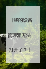 我的设备管理器无法打开了?