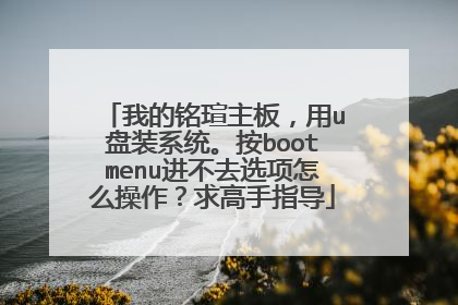 我的铭瑄主板，用u盘装系统。按bootmenu进不去选项怎么操作？求高手指导