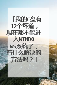 我的C盘有12个坏道,现在都不能进入WINDOWS系统了,有什么解决的方法吗?