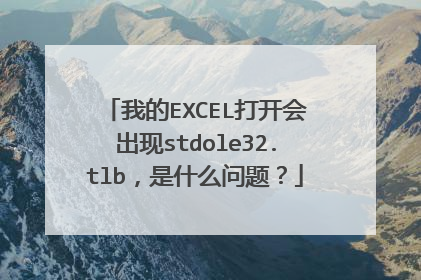 我的EXCEL打开会出现stdole32.tlb,是什么问题?