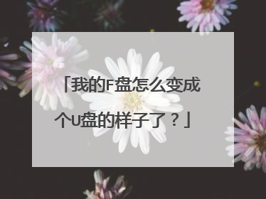 我的F盘怎么变成个U盘的样子了?