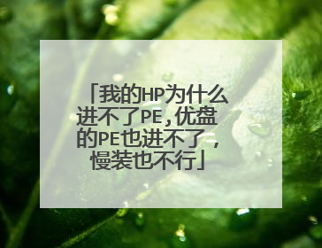 我的HP为什么进不了PE,优盘的PE也进不了，慢装也不行