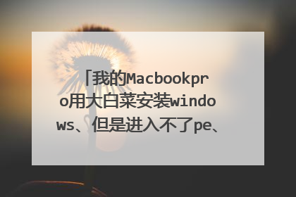 我的Macbookpro用大白菜安装windows、但是进入不了pe、选进去的时候黑屏