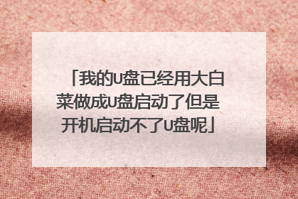 我的U盘已经用大白菜做成U盘启动了但是开机启动不了U盘呢