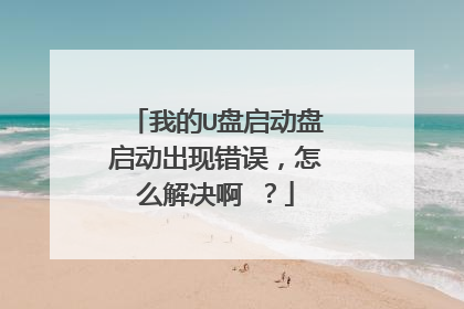 我的U盘启动盘启动出现错误,怎么解决啊 ?