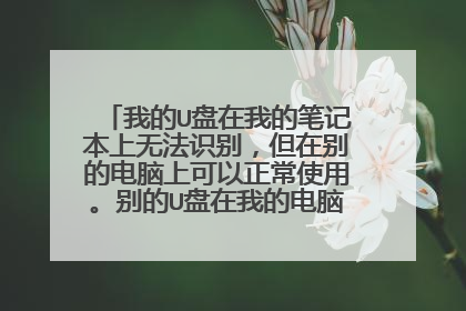 我的U盘在我的笔记本上无法识别,但在别的电脑上可以正常使用。别的U盘在我的电脑上也可以正常使用?